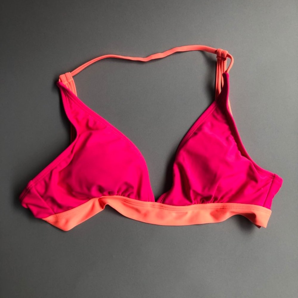 Hot Pink & Orange No Boundaries Bikini Top Small